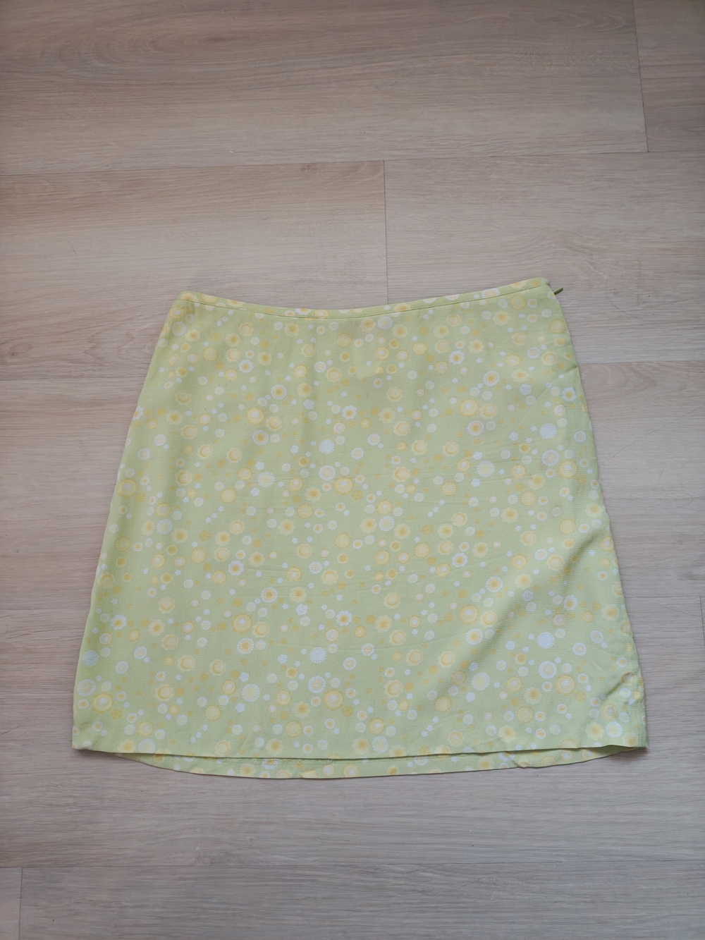 Esprit Pale Yellow Mini Skirt with White and Yellow Dot Print